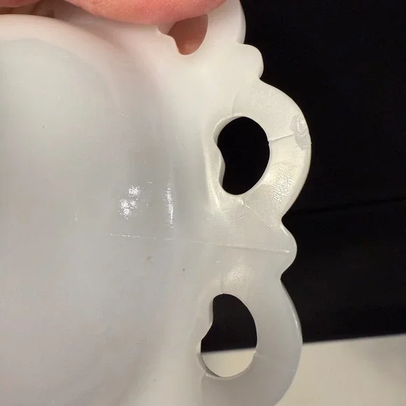 Vintage Anchor Hocking Milk Glass Lace  "Old Colony" 5.25" Sherbet Bowl Pedestal - Picture 11 of 16